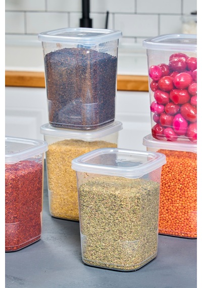 10 Adet 20 Parça Etiketli Kendinden Kapaklı Erzak Dondurucu Baharat Saklama Kabı Seti 1,15 Litre Pla Diğer