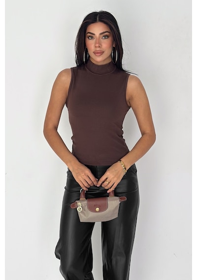 Noa & Noa Kadın Kolsuz Boğazlı Basic Body Sleek Core Kahverengi Noa & Noa Kadın Kolsuz Boğazlı Basic Body Sleek Core Kahverengi
