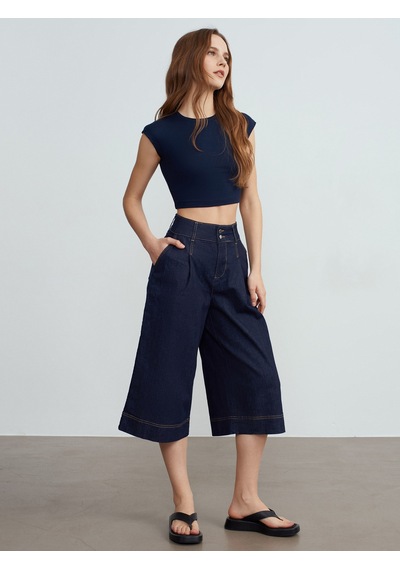 Dilvin 30528 Modal Pamuklu T-shirt-lacivert Lacivert