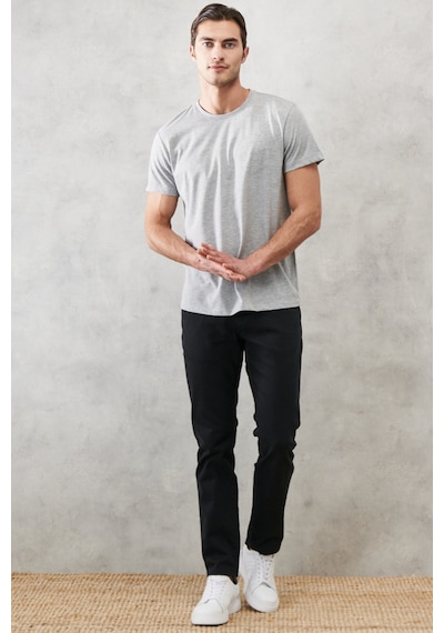 Erkek Sıyah 360 Derece Her Yöne Esneyen Rahat Slim Fit Pantolon Siyah