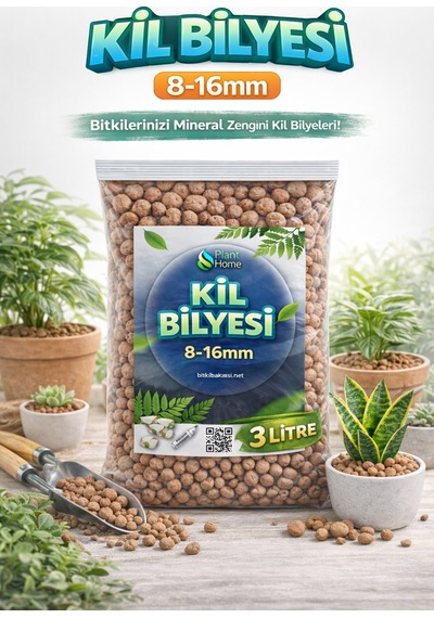 Bitki Bakımı İçin Doğal Kil Bilyesi Hidroton Topraksız Tarım Kil Bilyesi - 3 Litre 3 Lt