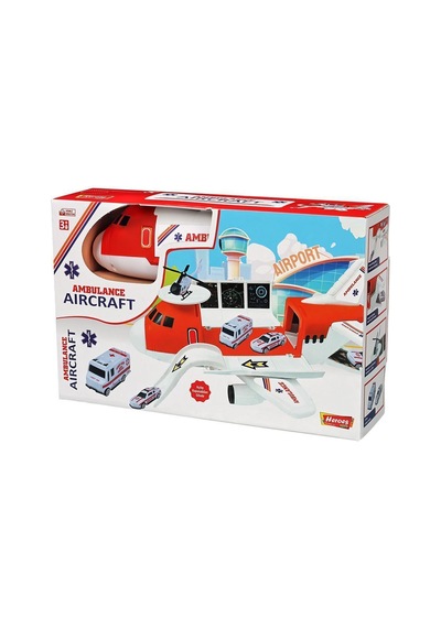 Heroes Uçak Ambulans Seti, Oyuncak Uçak, Eğitici Uçak Seti - Kırmızı