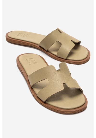 Luvishoes Bıora Yeşil Hakiki Deri Kadın Terlik