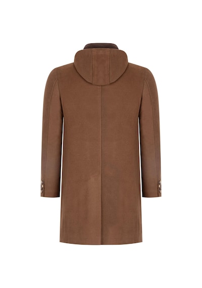 Plt8376 Dewberry Erkek Palto-Düz Camel-Düz Camel