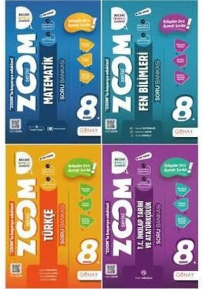 Günay Yayınları Zoom 8.sınıf Matematik+türkçe+fen Bilimleri+inkılap Seti