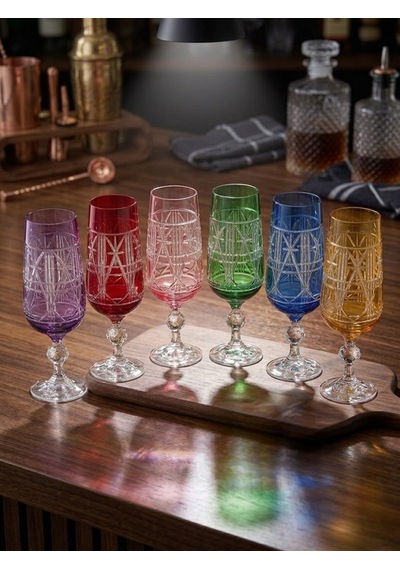 Bohemia Kristal Bardak 180 Cc 6 Adet Çok Renkli