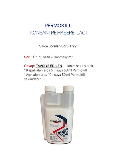 Permokill 18 Ew 500 Ml Haşere Ilacı Konsantre Sıvı