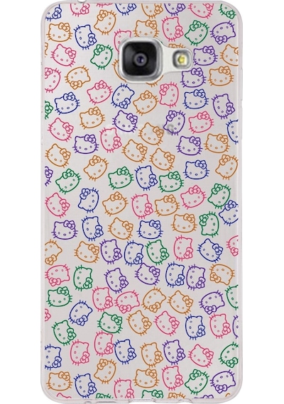 Samsung Galaxy A5 2016 Uyumlu Kapak Hello Kitty Tasarımlı Şeffaf Silikon Kılıf