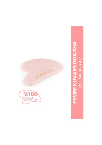 Bade Natural Pembe Kuvars Gua Sha %100 Doğal Ve Gerçek Yüz Masaj Taşı