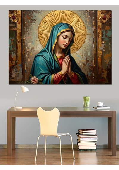 Ahşap Tablo Meryem Ana Dini Sanat Portresi Dekoratif Tablolar