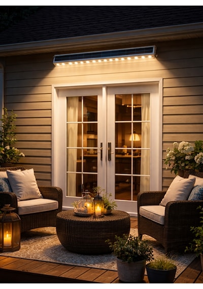 Solar Güneş Enerjili , Uzaktan Kumandalı Wallwasher Led Işık 100cm Günışığı - Sensörlü Kumandalı Size-24 Led
