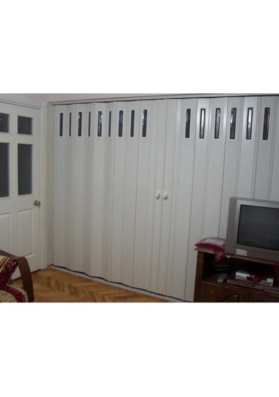 Akağaç Ahşap Desenli 1 Sıra Camlı Akordeon Kapı 87x215cm