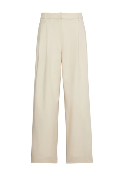 Calvin Klein Stretch Chıno W/ Pleat - Wıde Le Kadın Krem Kumaş Pantolon