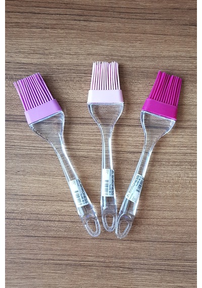 Barones Silikon Yumurta Fırçası 22 Cm Açık Pembe-fuşya-lila 3 Lü Set Silikon