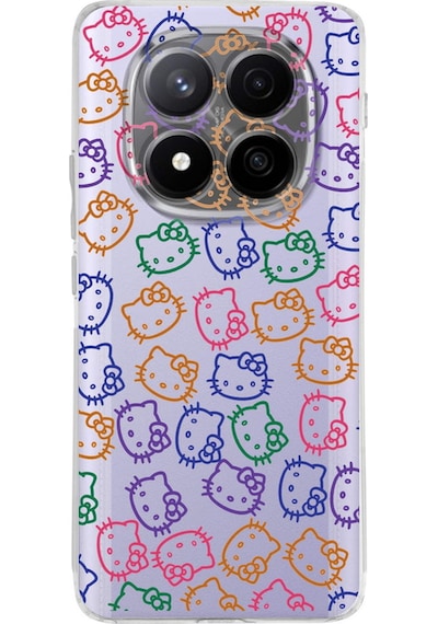 Xiaomi Redmi Note 14 Pro Plus İle Uyumlu Hello Kitty Baskılı Kamera Korumalı Şeffaf Kılıf Şeffaf