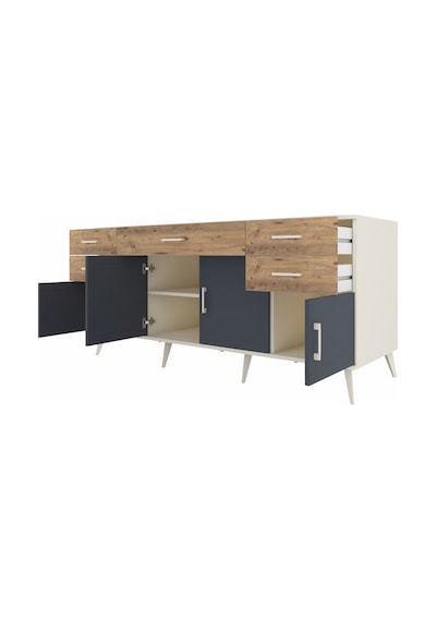 Kronos Konsol Tek Raflı 5 Çekmeceli 4 Kapaklı 176x59x83 Aytaşı-antrasit/çam Antrasit/çam Kronos Konsol Tek Raflı 5 Çekmeceli 4 Kapaklı 176x59x83 Aytaşı-antrasit/çam Antrasit/çam