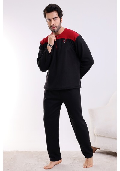 Wordex Falkon 7204 Polar Kışlık Erkek Ev Pijama Takımı Uyku Takımı Siyah Wordex Falkon 7204 Polar Kışlık Erkek Ev Pijama Takımı Uyku Takımı Siyah