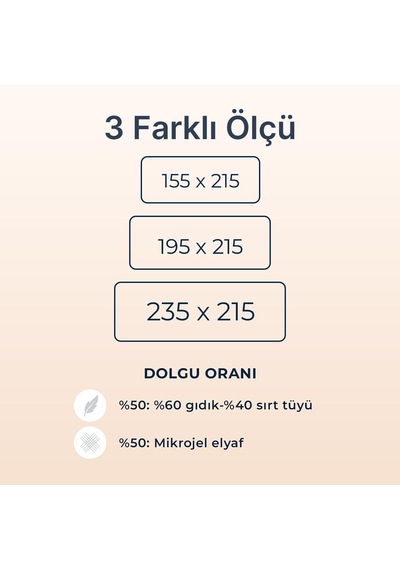 Silver 60 Downmix Yorgan %60 Gıdık Tüyü & Elyaf Karışımı, 195x215 Cm Çift Kişilik - Dengeli Isı Ve Konfor, Dört Mevsim Kullanım Çok Renkli