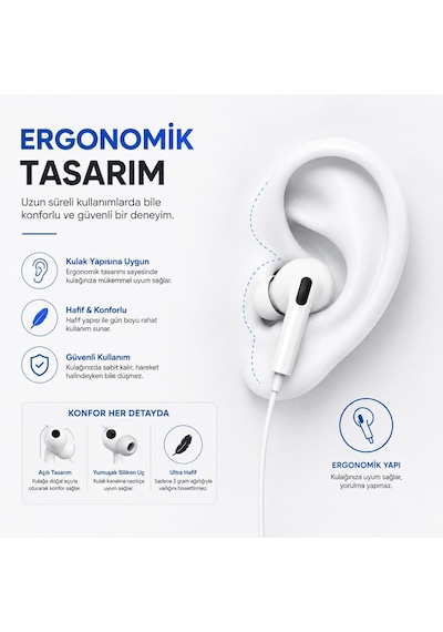 Hp-tk02 Titan Series İos Lightning Bluetooth Kablolu Kulak İçi Kulaklık - Yüksek Kaliteli Stereo Ses Mikrofonlu Ve Ergonomik Tasarımlı 1.2m İphone Uyumlu Kulaklık