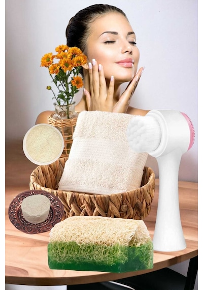 5'li Set Ölü Deri Akne Leke Sivilce Arındırıcı Gerdirme Beyazlatıcı Peeling Doğal Cilt Yüz Bakım