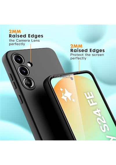 Samsung Galaxy Uyumlu S24 Fe Kılıf Renkli Silikon + Ekran Koruyucu Cam