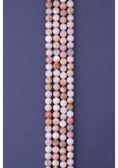 Pembe Opal Doğal Taş Dizi 8 MM Küre Kesim Kolye 82952520 Mor