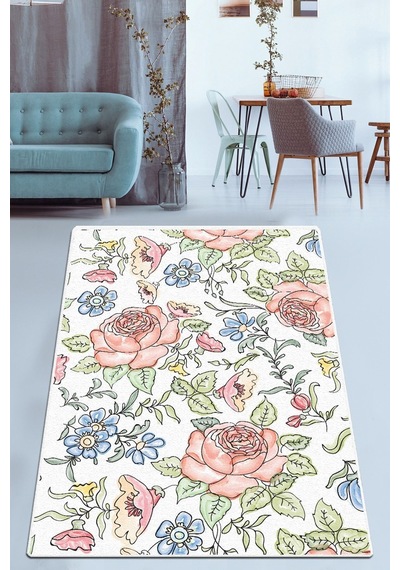 Chilai Home Rose Garden Dekoratif Modern Tasarım Halı Yolluk Djt Çok Renkli