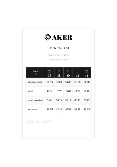Aker Siyah Tweed Kumaş Kısa Ceket Siyah Siyah