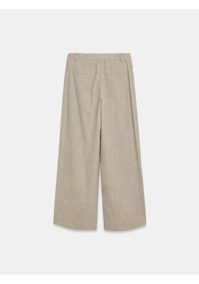 DİLVİN 72728 Keten Karışımlı Geniş Paça Pantolon-bej