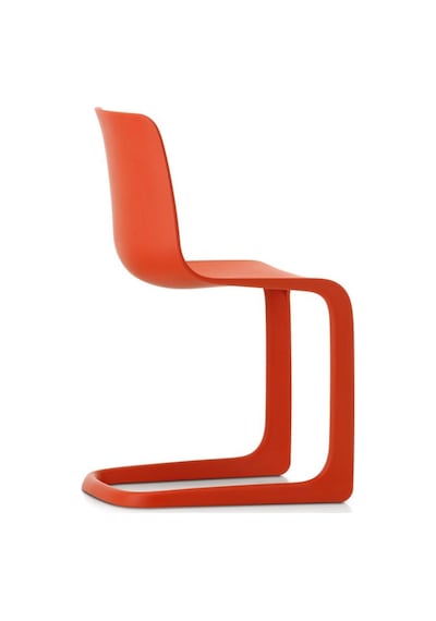 Vitra Evo - C Klasik Sandalye, Modern Yorum, Mat Yüzey, Ergonomik Tasarım, Geri Dönüştürülmüş Malzeme Kırmızı