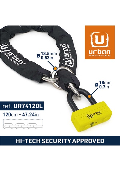 Urban Securıty Ur74-120 13.5 Mm 120cm Kement Zincir Kilit 120cm Zincir