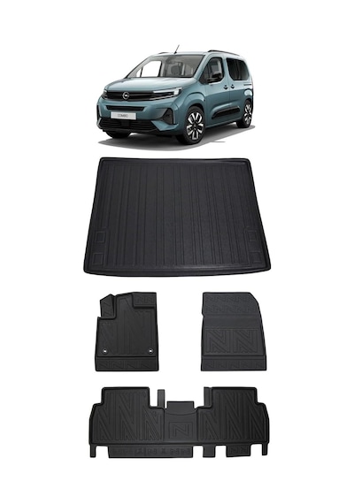 Opel Combo 2022 Model İle Uyumlu 5d Premium Ekstra Havuzlu Paspas Ve Bagaj Havuzu Set