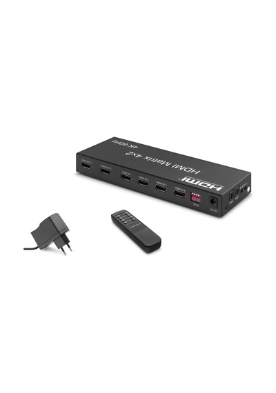 Hdmı Matrix Switch Edıd Ses Çıkışlı Kumandalı 4k 60 Hz 4 Giriş 2 Çıkış Siyah Hdx1334