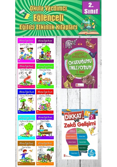 2. Sınıf Okula Yardımcı Eğitici Okuduğumu Anlıyorum - Dikkat Ve Zeka Gelişimi - 10 Lu Hikaye Seti