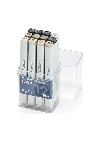 Tr Classic Marker Wg 12-er Set W0, W1, W2, W3, W4, W5, W6, W7, W8, W9, G10, 0, Gri Genel