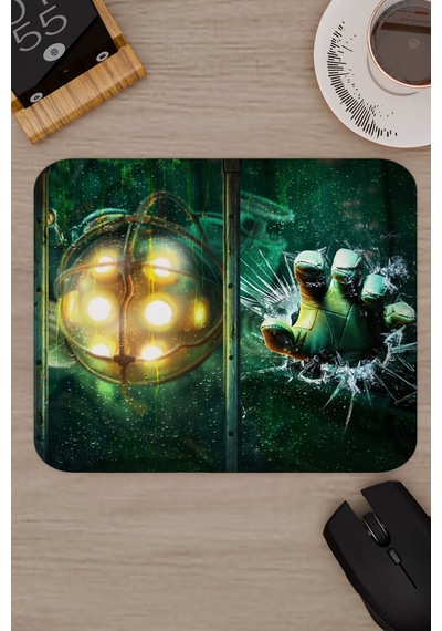 Bioshock Kaymaz Dikişli Kauçuk Oyuncu Mousepad V5 - 22x18 Gaming Mouse Pad Fare Altlığı