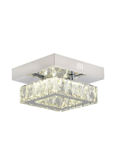 Modina Tek Katlı Krom 3 Renkli 20 Watt Ledli 3 Renkli Kristalli Taşlı Modern Tasarım Led Kristal Salon Avize Krom