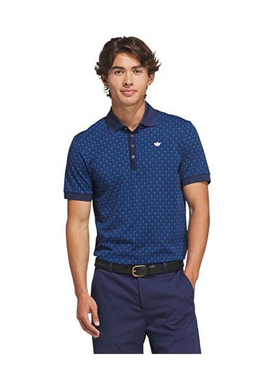 Adidas All Over Trefoıl Polo Erkek Günlük Polo Tişört Ks5762 Mavi