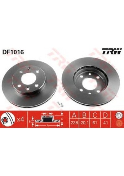 TRW Ön Fren Disk Takımı Clio Kango R19 R21 Hava Soğutmalı 7701204