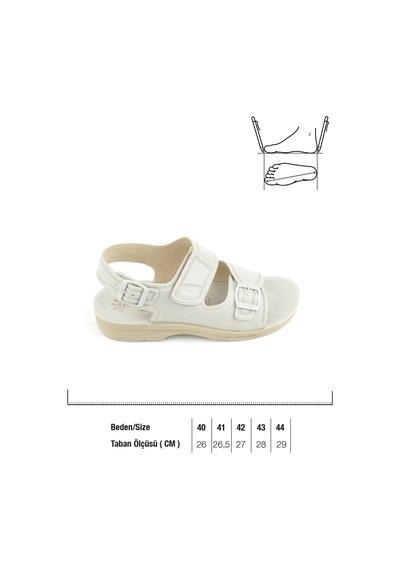 Gezer Unisex Bej Hacı Ayarlanabilir Sandalet Umre - Hac Terlik Bej