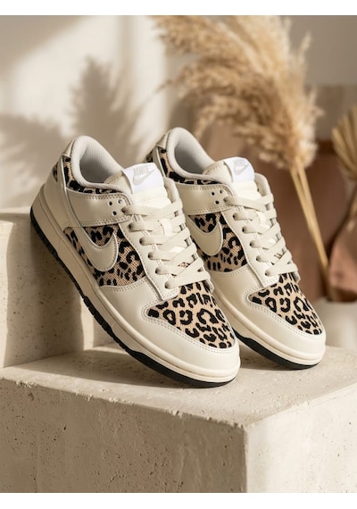 Favorispor Nike Dunk Low Leopard Spor Ayakkabı Bej - Leopar