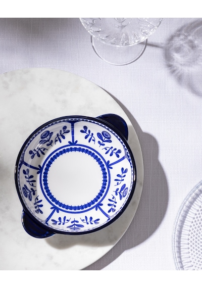 Madame Coco Reve Bleu Orva Manon Yuvarlak Tabak - 19 Cm - Mavi/beyaz 8684427225905 Çok Renkli