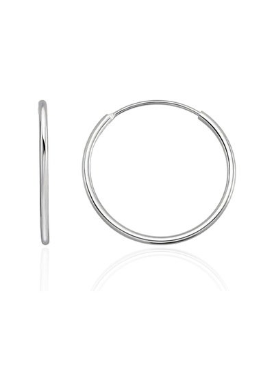 Gümüş 37 Mm Halka Küpe 925 Ayar St258