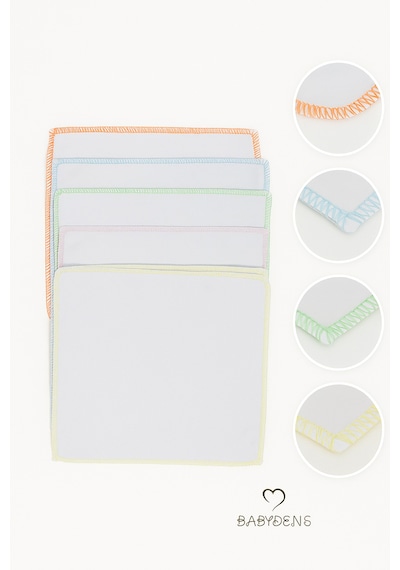 Babyden's Unisex 10'lu Yenidoğan ve Bebek Emzirme ve Ağız Bezi %100 Pamuk 20x20 CM Yumuşak Renkli Mendil 10'lu Set