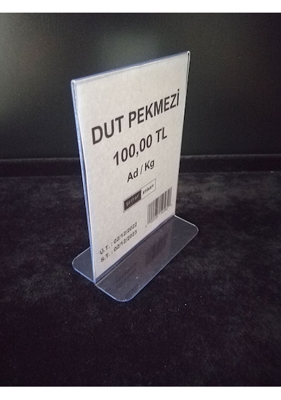 10 Ad Pvc A7 Etiketlik İsimlik Çift Yön Dik Ayaklı Şeffaf Föylük