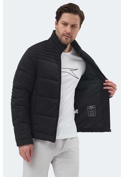 Slazenger Blanco Erkek Dik Yaka Slim Fit Siyah Mont & Kaban Siyah