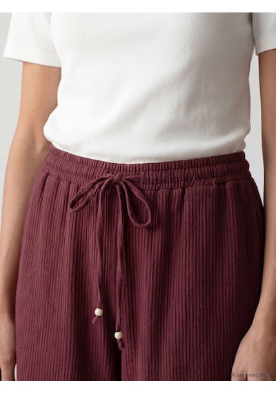 Lcwaıkıkı Classic Mürdüm Beli Lastikli Müslin Kadın Pantolon
