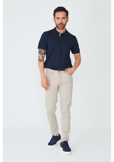 Bej Erkek Gabardin Spor Pantolon