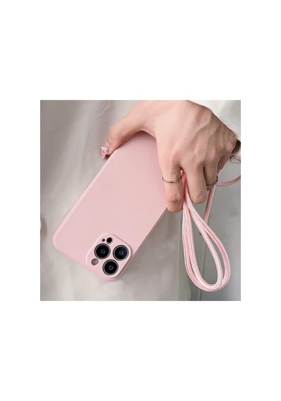İphone 16 Plus İle Uyumlu Boyun Askılı Silikon Kılıf Viper İpli Telefon Kılıfı Lila