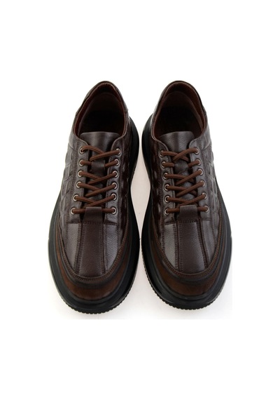 Bambi Kahve Hakiki Deri Erkek Sneaker E01080219003 Kahve